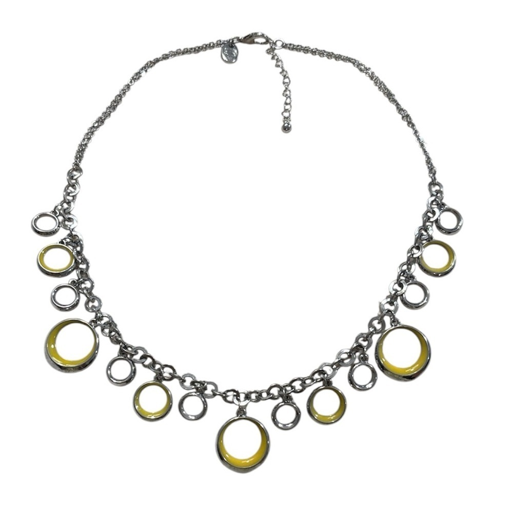 Charming Charlie Vintage Silver and Yellow Necklace